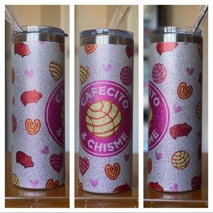 Cafecito & Chisme 20oz Glitter Tumbler